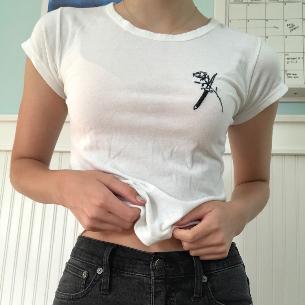 Brandy Melville Rose and Dagger T-Shirt